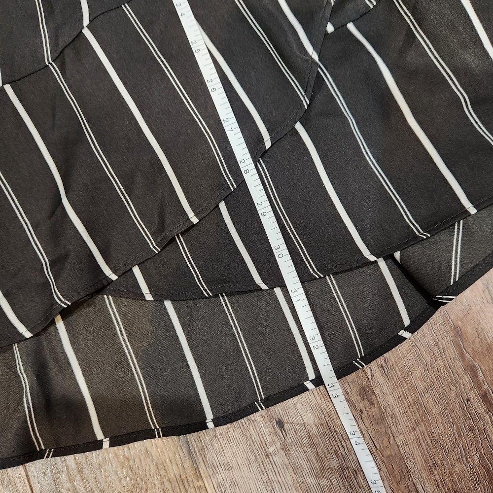 Express Black and White Striped Ruffled Dress - Picture 7 of 7